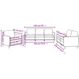  3-dijelni set sofa s jastucima smeđesivi od tkanine | shoptok.hr
