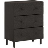  Stranska omarica 2 kosa črna 60x33x75 cm trden mangov les | Shoptok.si