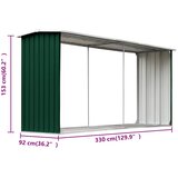  Vrtna ostava za drva od pocinčanog čelika 330x92x153 cm zelena | Eponuda.ba