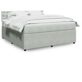 vidaXL Box spring postelja z vzmetnico svetlo siva 180x200 cm žamet | Shoptok.si