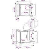  Set ormarića za kupaonicu 2 kom. Crni hrast 65 5 x 34 x 61 cm - Crni hrast Ormar s umivaonikom (2 vrata) + viseći ormar | shoptok.hr