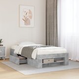  Okvir kreveta boja betona 90 x 190 cm od konstruiranog drva | shoptok.hr