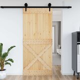  Vrata NARVIK 100 x 210 cm Čvrsta borovina (neobrađena) Prirodna | shoptok.hr