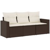  3-dijelni set vrtnih sofa s jastucima smeđi od poliratana | Eponuda.ba