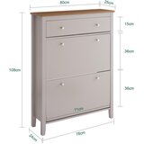 SoBuy tanka vitrina za čevlje s predalom in 2 vrati, nordijska lesena, rjava, (5000053638) | Shoptok.si