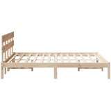  Krevetna konstrukcija Smeđa 150 x 200 cm Čvrsto borovo drvo | shoptok.hr