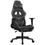  Gaming stol z oporo za noge črno in sivo umetno usnje, (21152247) | Shoptok.si