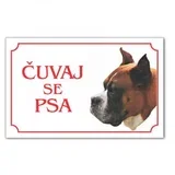 tabla čuvaj se psa - boxer