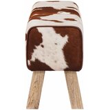  Klupa 110 x 30 x 45 cm Prava koža Smeđa i bijela | shoptok.hr