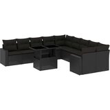 11-dijelni set vrtnih sofa od poliratana s jastucima crni | shoptok.hr