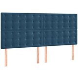 Maison Chic Posteljno vzglavje - Vzglavna omarica 4 kosa temno moder 90x5x78/88 cm žamet, (22078119) | Shoptok.si