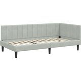 vidaXL Kotna postelja z vzglavjem Svetlo siva 100 x 200 cm Žamet | Shoptok.si