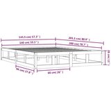  Okvir za krevet bijeli 140 x 200 cm od masivnog drva | shoptok.hr