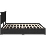  Postelja s shranjevanjem Črna 200 x 200 cm Konstruiran les, (5000106902) | Shoptok.si