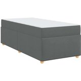 vidaXL Posteljni okvir z vzmetnico Drugo Temno siva 90 x 200 cm blago | Shoptok.si