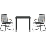  3-komadni vrtni set za blagovanje Crna PVC ratan | shoptok.hr