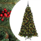  Umjetno božićno drvce s kuglicom 180 cm 300 LED lampica - 180 cm s LED-ima i crnim lopticama | shoptok.hr