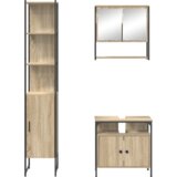 vidaXL Komplet pohištva za kopalnico s polico 3 pcs sonoma hrast | Shoptok.si