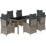  7-dijelni vrtni blagovaonski set sivi od poliratana | shoptok.hr