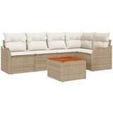 vidaXL 6-dijelni vrtni set sofa s jastučićima bež poliratan akacija, 2-sjedna vrtna sofa s jastučićima bež poliratan Cijene