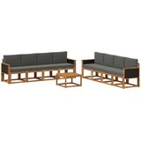 vidaXL Zunanja garnitura za sedenje 7 pcs Naravna in antracitna, (5000280774) | Shoptok.si
