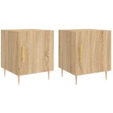 Maison Chic Dvo delni komplet Nočne omarice - Nočne mize sonoma hrast 40x40x50 cm inženirski les, (21687469) Cene