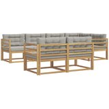 vidaXL Zunanja garnitura za sedenje 6 pcs Bela in svetlo siva, (5000280596) | Shoptok.si