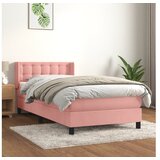 vidaXL Box spring postelja z vzmetnico roza 90x190 cm žamet Cene