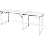  Zložljiva aluminijasta miza za kamp. z nastavljivo višino 180 x 60 cm | Shoptok.si