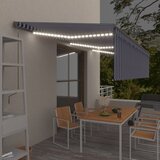 vidaXL Automatska tenda s roletom i senzorom LED 6 x 3 m plavo-bijela Cijene