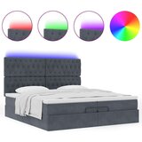 vidaXL okvir kreveta s madracima tamnosivi 200x200cm baršunasti | shoptok.hr