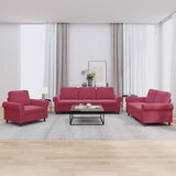 3-dijelni set sofa s jastucima crvena boja vina baršunasti | shoptok.hr