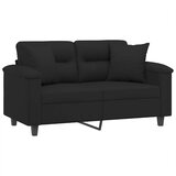  Dvosjed s jastucima crni 120 cm od mikrovlakana | shoptok.hr