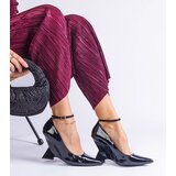 Gemre Black patent wedge pumps Florianda | Shoptok.si