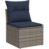  Vrtna garnitura - 8-dijelni set vrtnih sofa od poliratana s jastucima sivi - Siva 1 | shoptok.hr