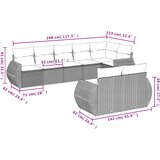  8-dijelni set vrtnih sofa s jastucima smeđi od poliratana | shoptok.hr