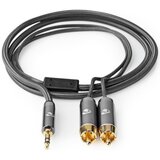 Nedis CATB22200GY20, Stereo audio kabl, 3,5 mm muški, 2x RCA muški, Pozlaceni, 2,00 m, Okrugli, Sivi Cene