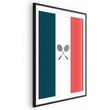  Plakat - French Flags and Black Badminton Rackets 40x60 Crni okvir s margom | shoptok.hr
