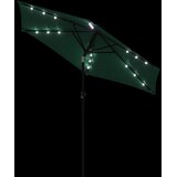  Vrtni suncobran s čeličnom šipkom LED zeleni 225 x 225 x 212 cm | shoptok.hr