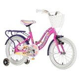 Visitor bicikl kids best friend 16" 9" v-brake kontra 105-125cm (16") roze neon uv sjaj 1160129 Cene