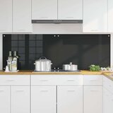 vidaXL Zaščita za kuhinjo Črna 90 x 60 x 0.8 cm kaljeno steklo | Shoptok.si