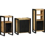 vidaXL Set namještaja za kupaonicu 3 pcs Smeđa Čvrsto drvo manga | shoptok.hr