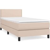  Box spring postelja z vzmetnico kapučino 80x200 cm umetno usnje, (20901174) | Shoptok.si
