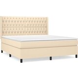  Box spring postelja z vzmetnico krem 180x200 cm blago | Shoptok.si