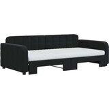  Dnevni krevet na razvlačenje s madracima crni 100x200 cm baršun | shoptok.hr