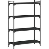 Maison Chic Knjižna omara - Knjižni regal 4-nadstropna črna 80x30x120 cm inženirski les, (21725434) Cene