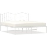 Maison Chic Kovinski Posteljni okvir - Dvoposteljna postelja - Zakonska postelja z vzglavjem bel 183x213 cm, (21693296) | Shoptok.si