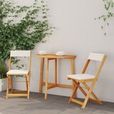 vidaXL 3-delni zložljiv bistro set z blazinami iz trdnega akacijevega lesa Cene
