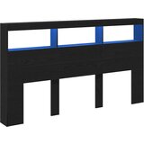 Ormarić Omarica za vzglavje postelje LED črna hrast 180x17x102 cm | Shoptok.si