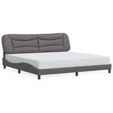  The Living Store Posteljni okvir z vzglavjem siva 200x200 cm umetno usnje - Posteljni Okvir, (21498107) | Shoptok.si